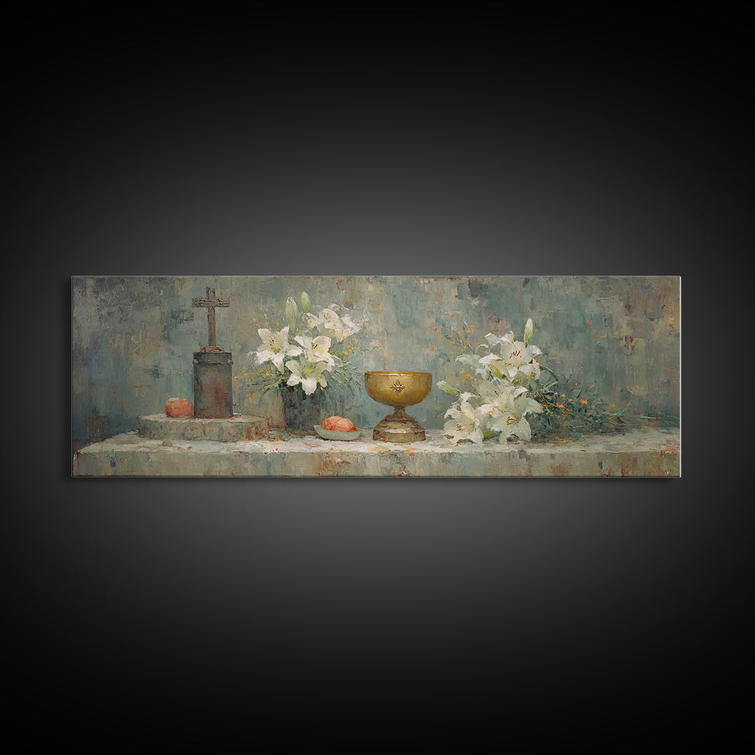Sanctified Offering | Framed Canvas Print | Christian Art Canvas | Panoramic Art | Christian Wall Art | Christmas Art