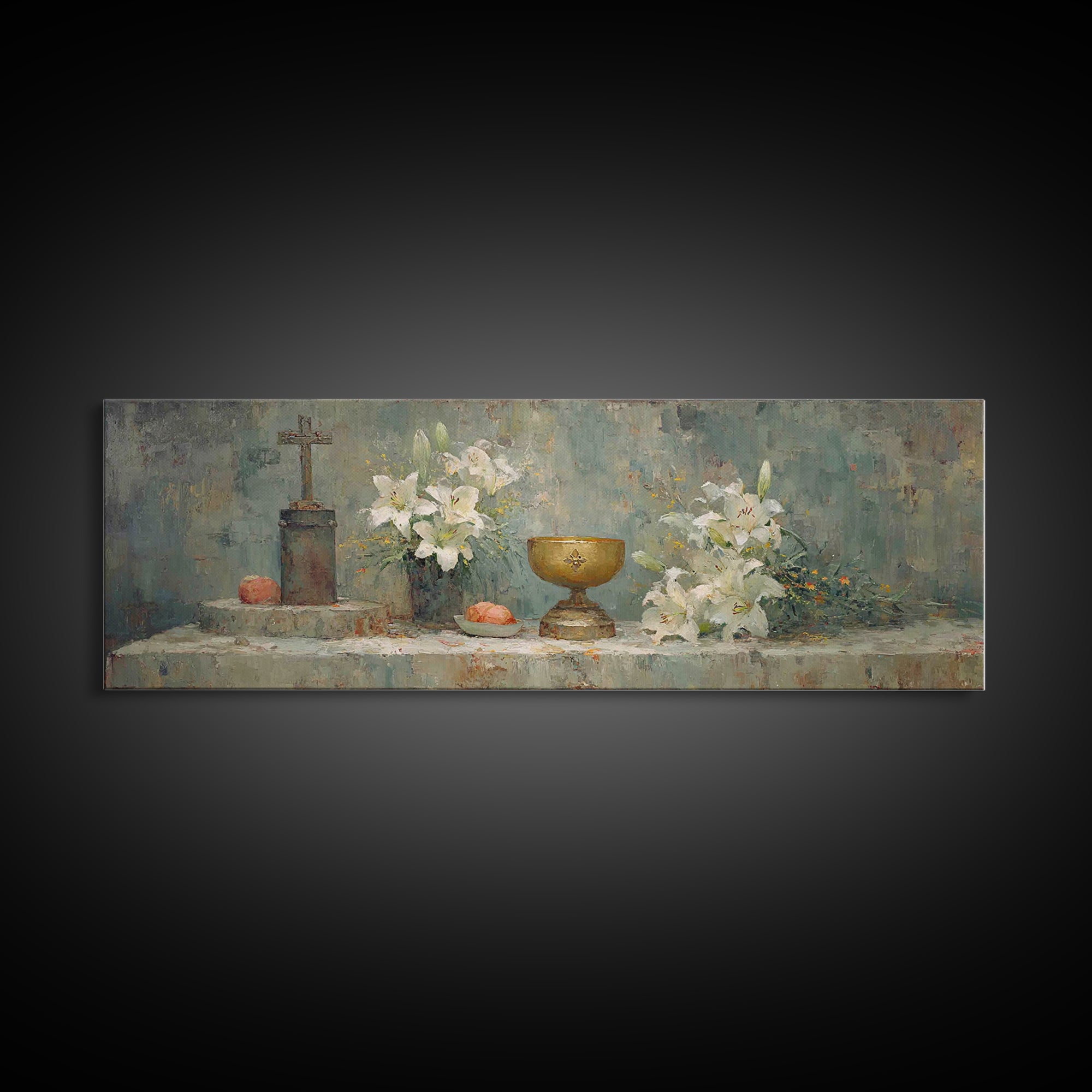 Sanctified Offering | Framed Canvas Print | Christian Art Canvas | Panoramic Art | Christian Wall Art | Christmas Art