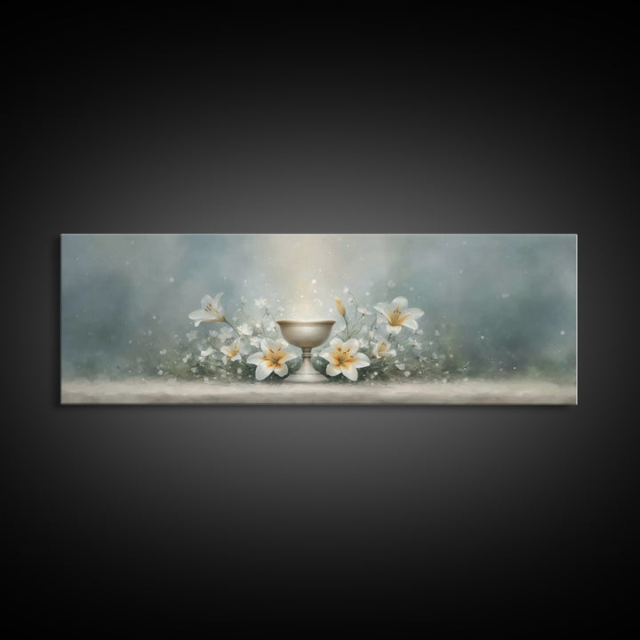 Lily Crown Glory – Framed Canvas Print – Christian Wall Art – Panoramic Wall Art – Christian Christmas Art – Christian Art Canvas