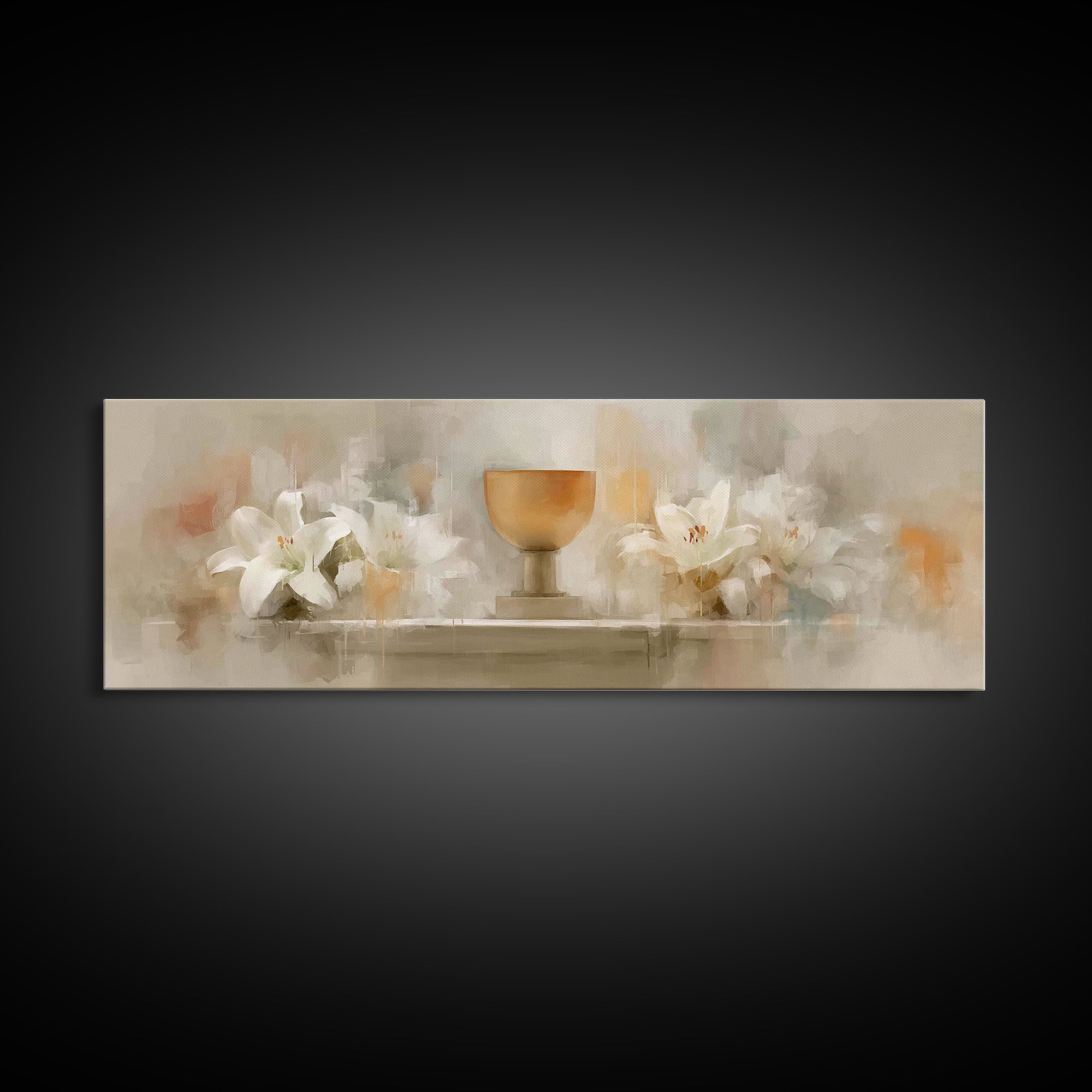 Blooming Grace, Framed Canvas Print, Christian Art Canvas, Panoramic Painting, Christian Wall Art, Christmas Art