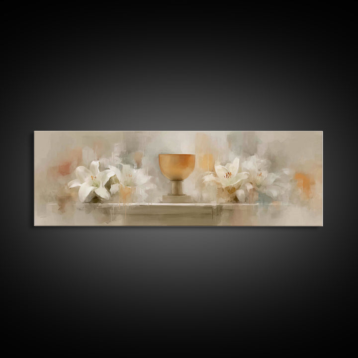 Blooming Grace, Framed Canvas Print, Christian Art Canvas, Panoramic Painting, Christian Wall Art, Christmas Art