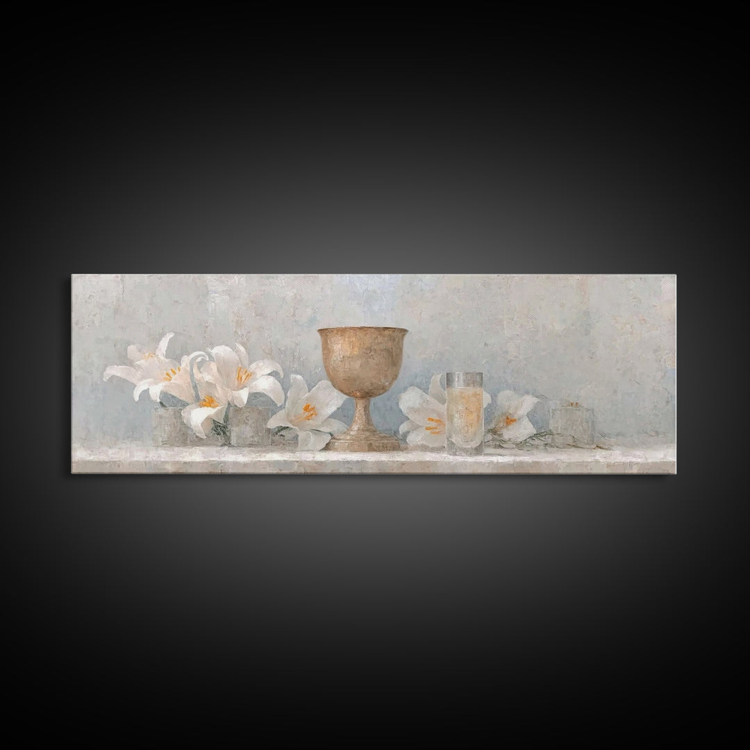 Eternal Bloom | Framed Canvas Print | Christian Art Canvas | Panoramic Frame | Christian Wall Art | Christmas Art