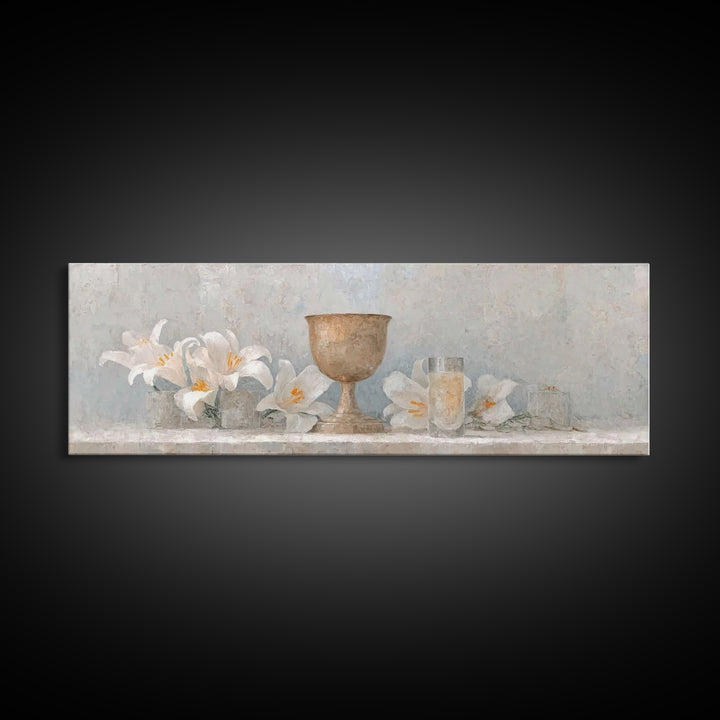Eternal Bloom | Framed Canvas Print | Christian Art Canvas | Panoramic Frame | Christian Wall Art | Christmas Art
