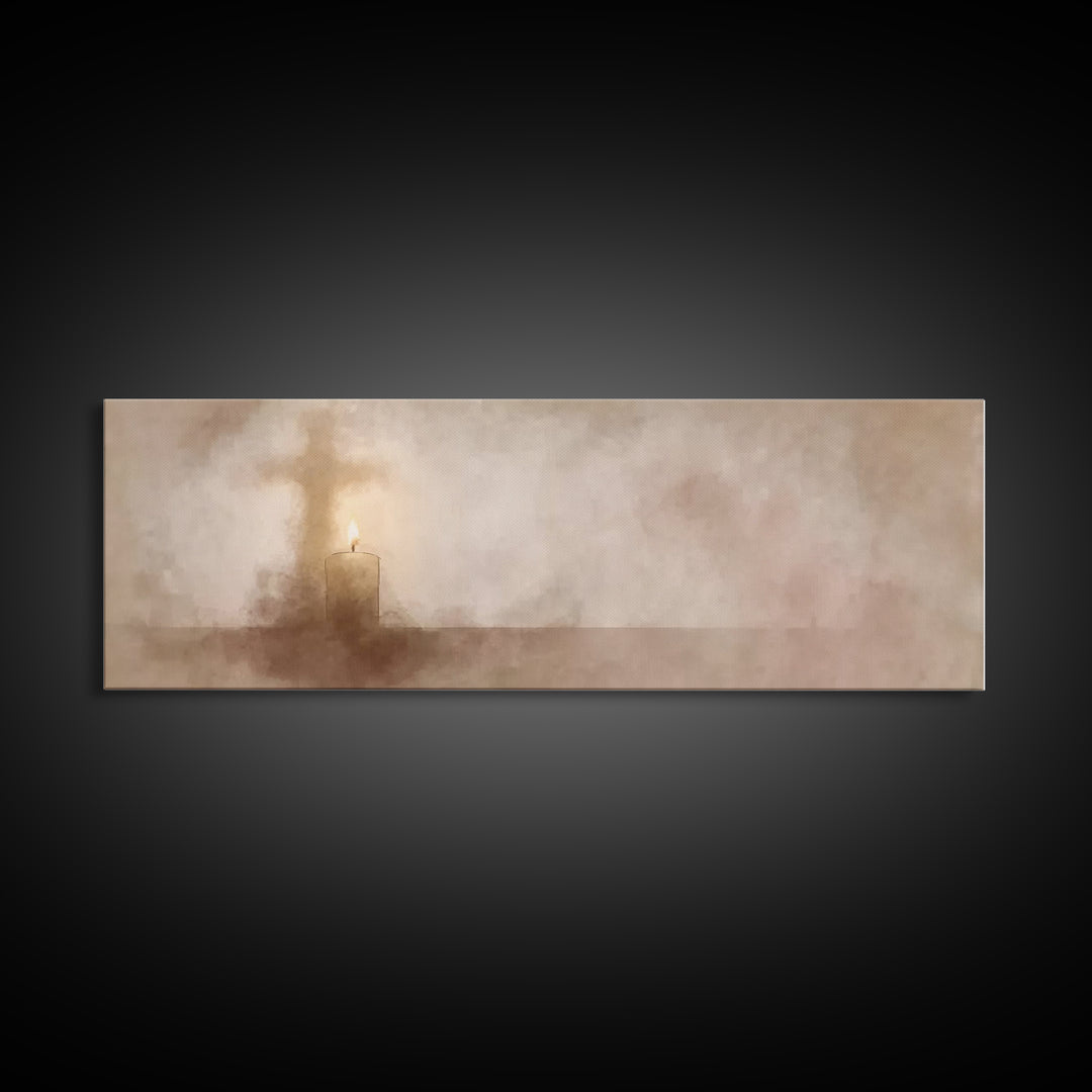Hallowed Glow | Framed Canvas Print | Christian Art Canvas | Panoramic Art | Christian Wall Art | Christian Christmas Art