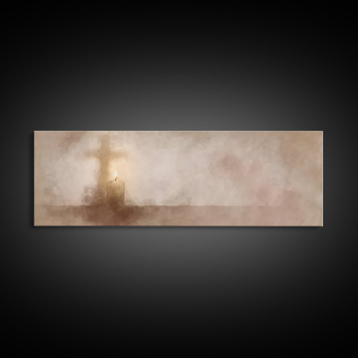 Hallowed Glow | Framed Canvas Print | Christian Art Canvas | Panoramic Art | Christian Wall Art | Christian Christmas Art