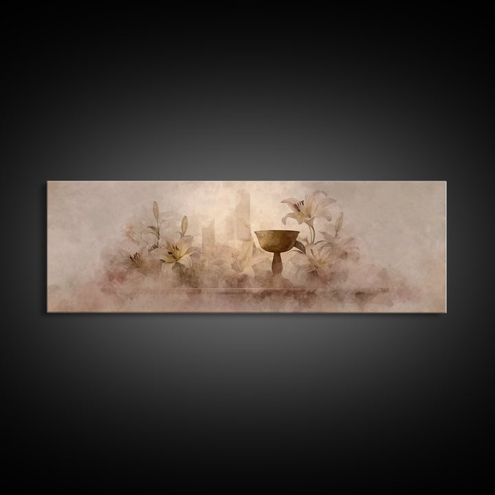 Mist Of Reverence | Framed Canvas Print | Christian Art Canvas | Panoramic Art | Modern Christian Art | Christian Wall Art | Christmas Art