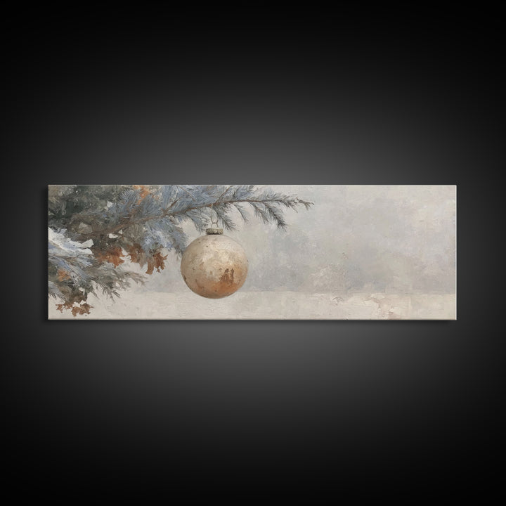 Winter Blessing Glow, Framed Canvas Print, Christmas Wall Art, Panoramic Painting, Christian Christmas Art, Framed Christian Art, Christian