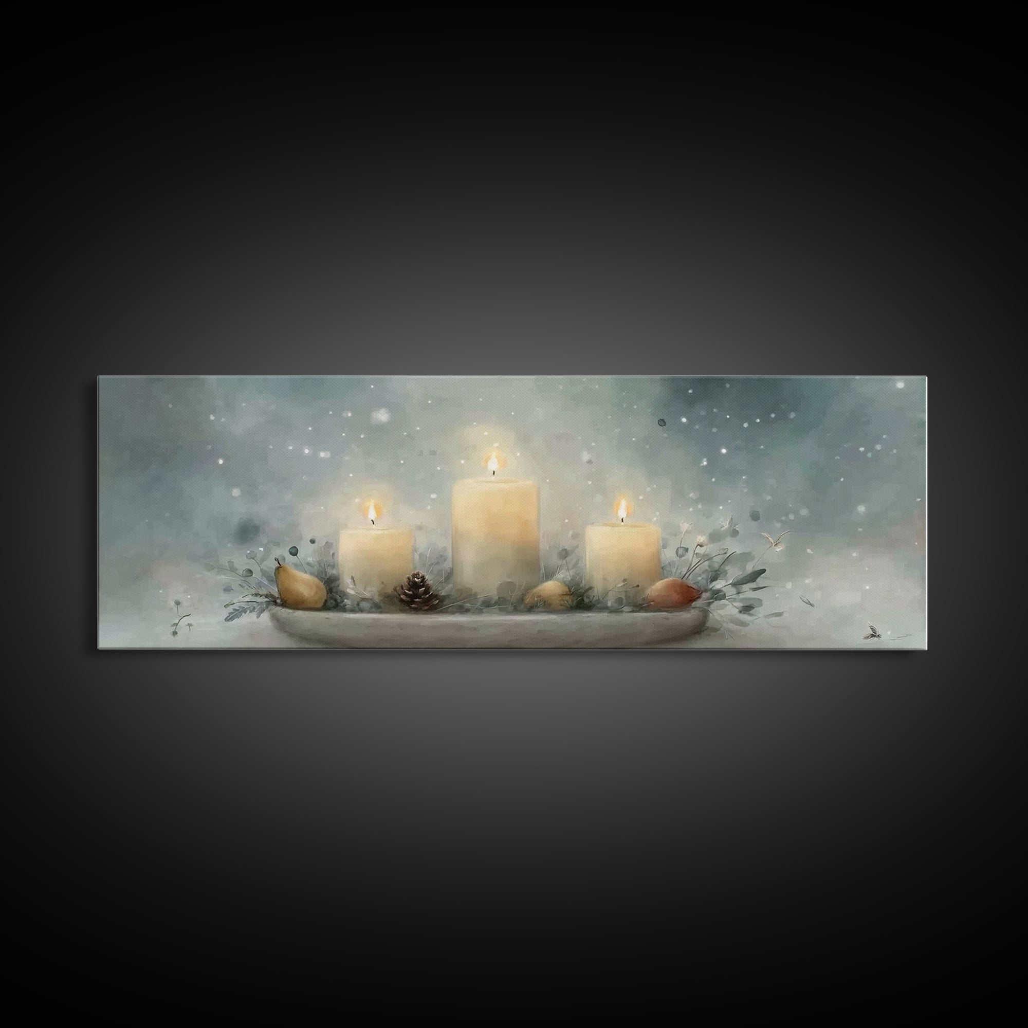 Advent Peace, Framed Canvas Print, Christian Christmas Art, Panoramic Painting, Christian Art Canvas, Christian Wall Art