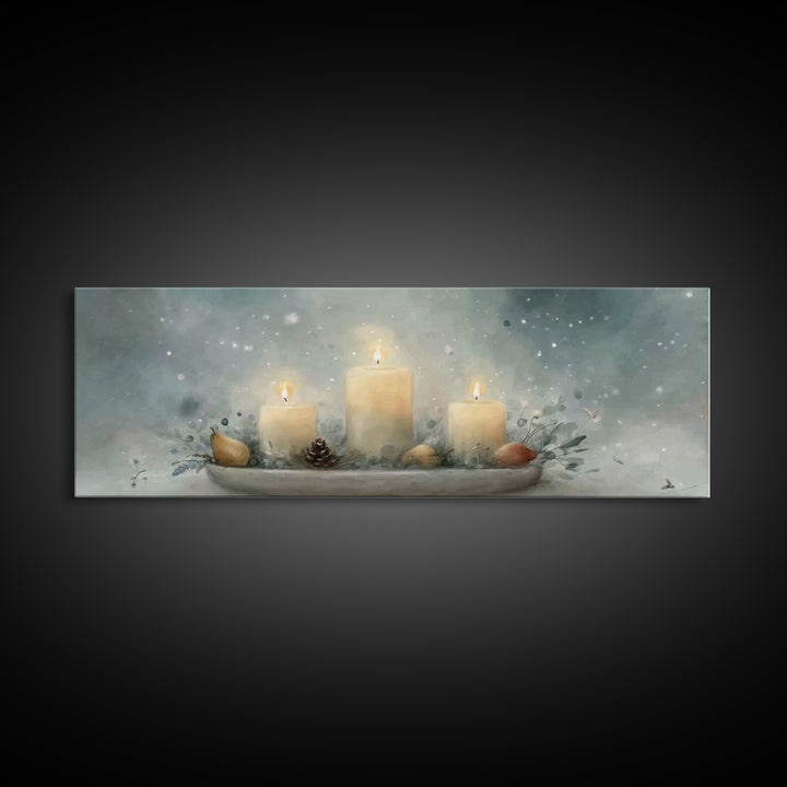 Advent Peace, Framed Canvas Print, Christian Christmas Art, Panoramic Painting, Christian Art Canvas, Christian Wall Art