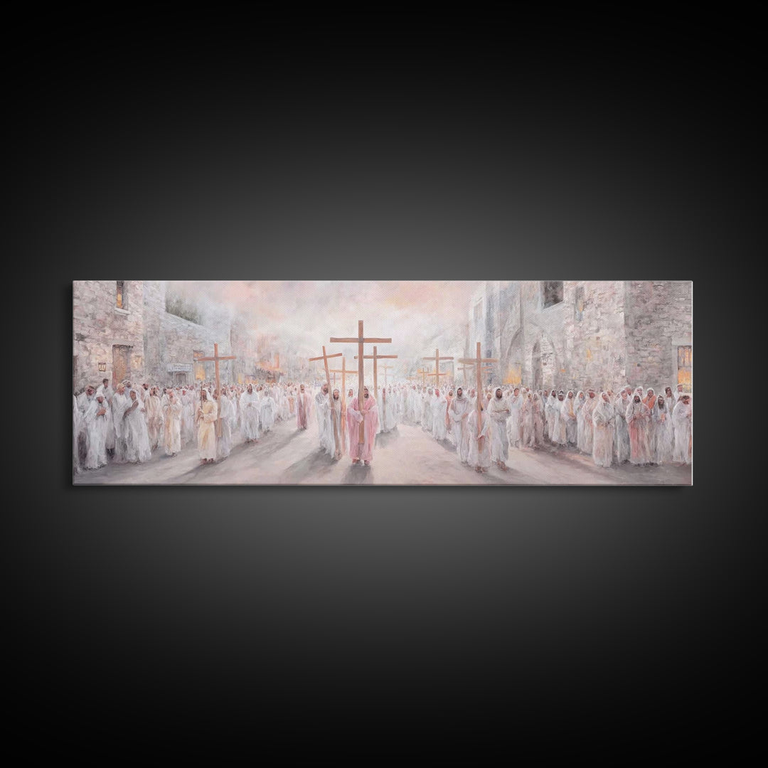 Way Of The Faithful – Framed Canvas Print – Christian Wall Art – Panoramic Frame – Christian Art Canvas – Modern Christian Art – Christian