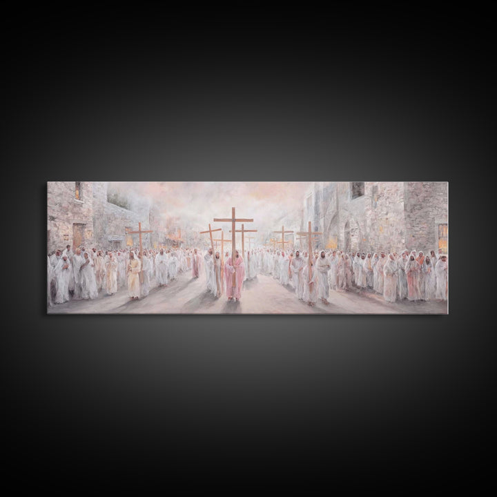 Way Of The Faithful – Framed Canvas Print – Christian Wall Art – Panoramic Frame – Christian Art Canvas – Modern Christian Art – Christian