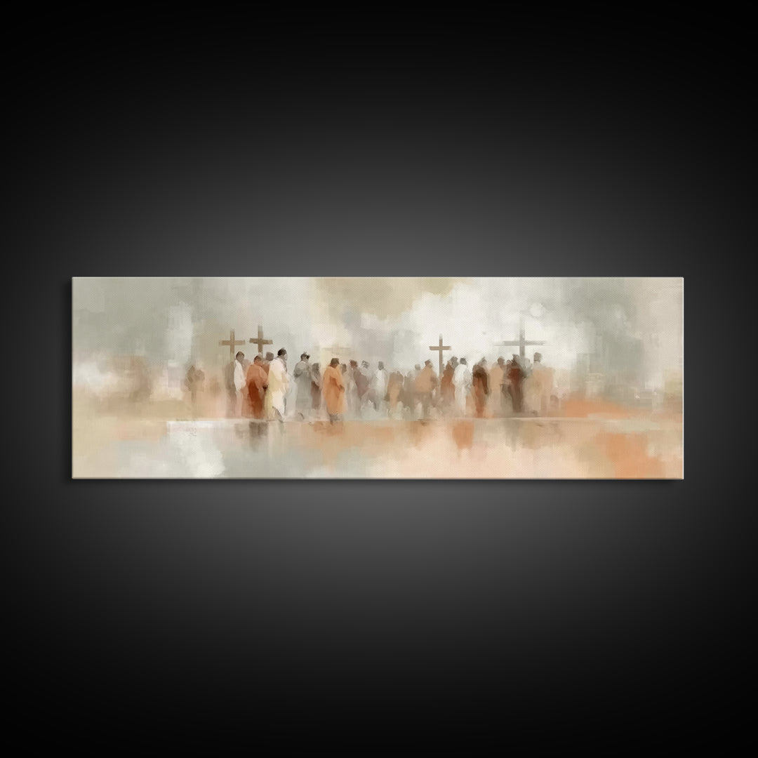 Burden Of Grace – Framed Canvas Print – Christian Wall Art – Christian Art Canvas – Panoramic Art – Christian Christmas Art