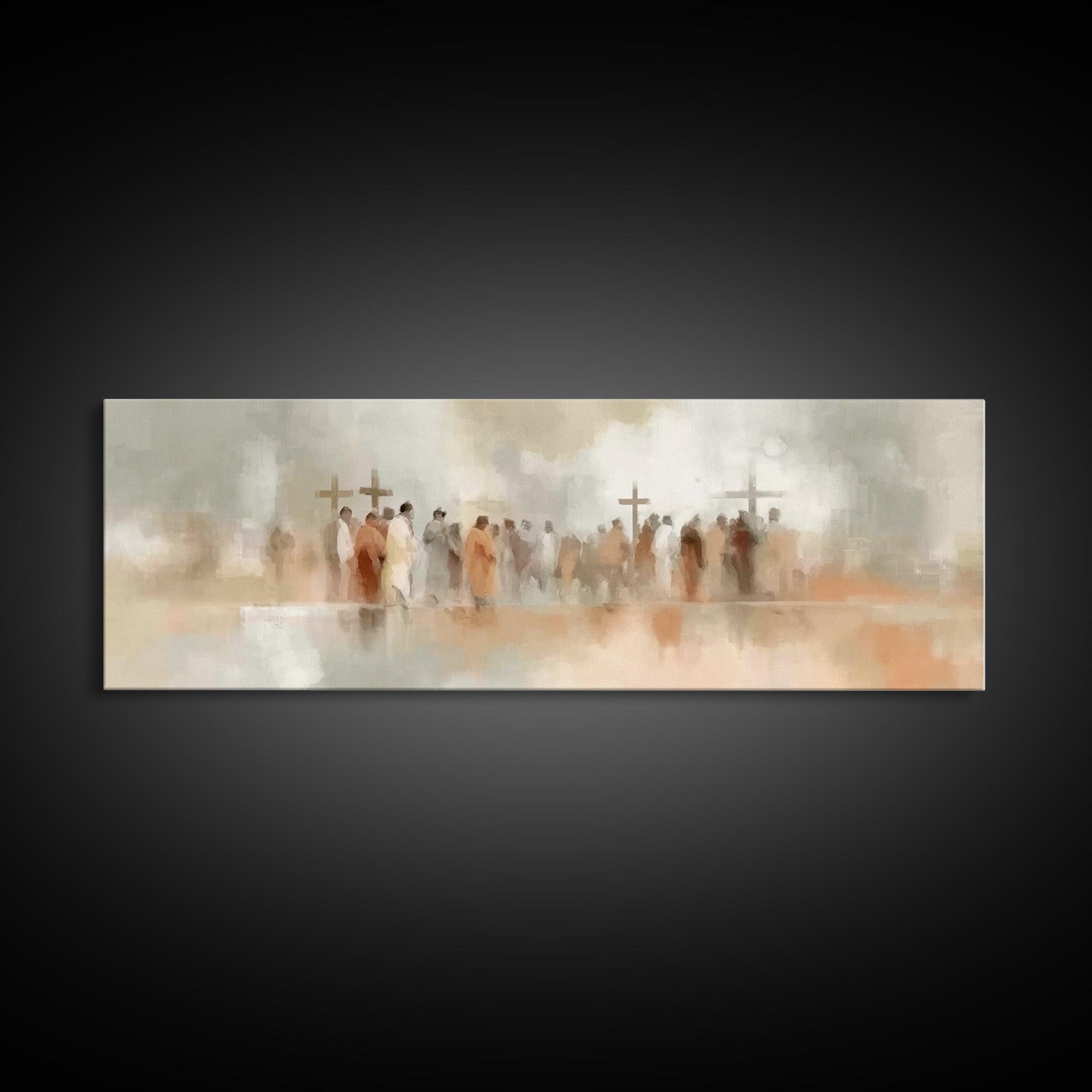Burden Of Grace – Framed Canvas Print – Christian Wall Art – Christian Art Canvas – Panoramic Art – Christian Christmas Art
