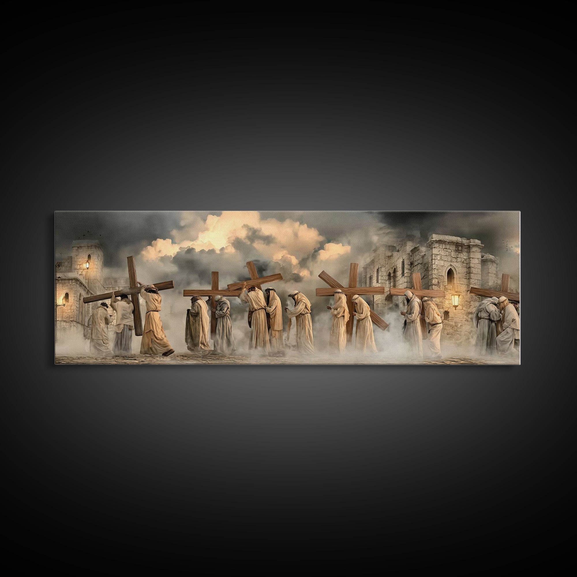 Path Of Mercy | Framed Canvas Print | Christian Art Print | Christian Wall Art | Panoramic Print | Large Christian Art