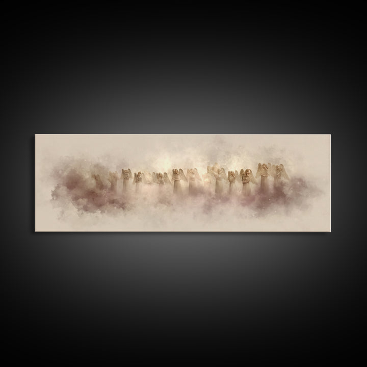 Heavenly Chorus – Framed Canvas Print – Panoramic Wall Art – Christian Art Canvas – Christian Christmas Art – Modern Christian Art