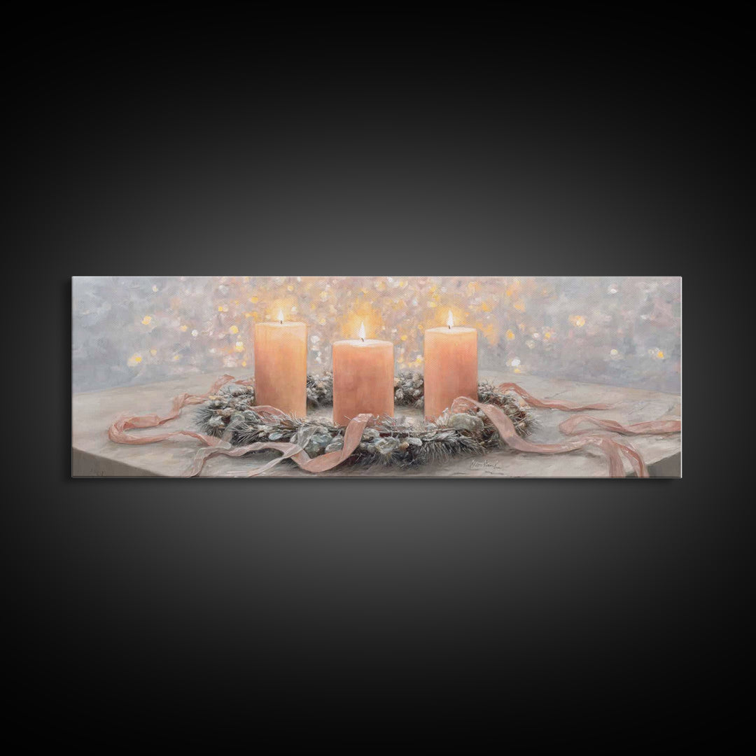 Winter Devotion – Framed Canvas Print – Christian Art Canvas – Panoramic Art – Christian Christmas Art – Christian Wall Art