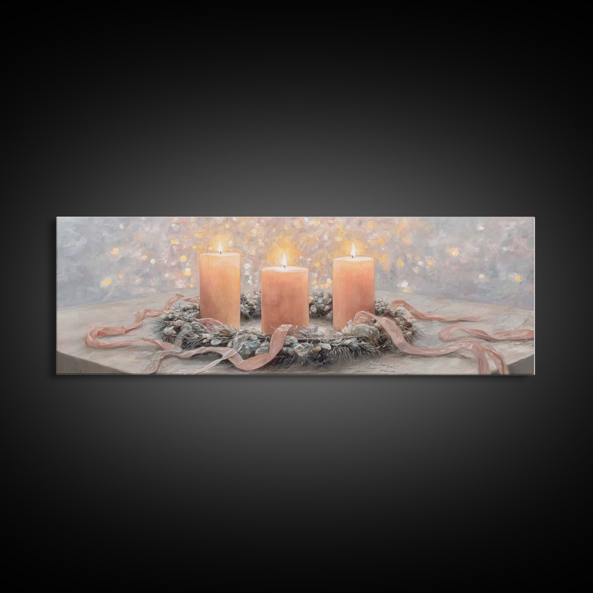 Winter Devotion – Framed Canvas Print – Christian Art Canvas – Panoramic Art – Christian Christmas Art – Christian Wall Art
