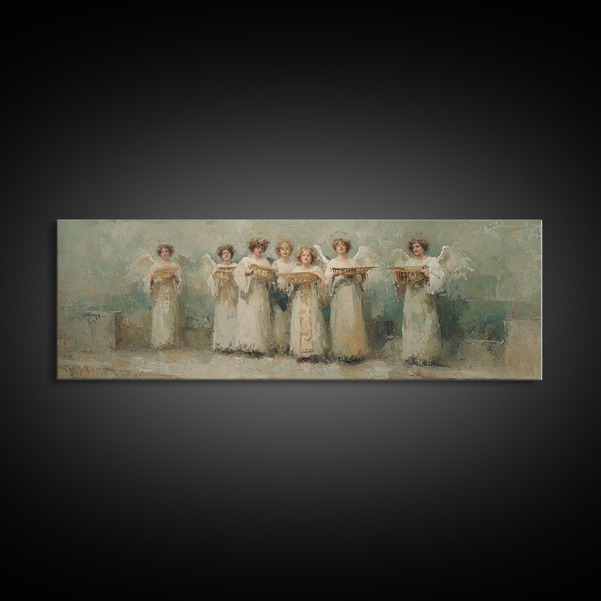 Celestial Offering, Framed Canvas Print, Christian Art Canvas, Panoramic Wall Art, Christian Wall Art, Unique Christian Art