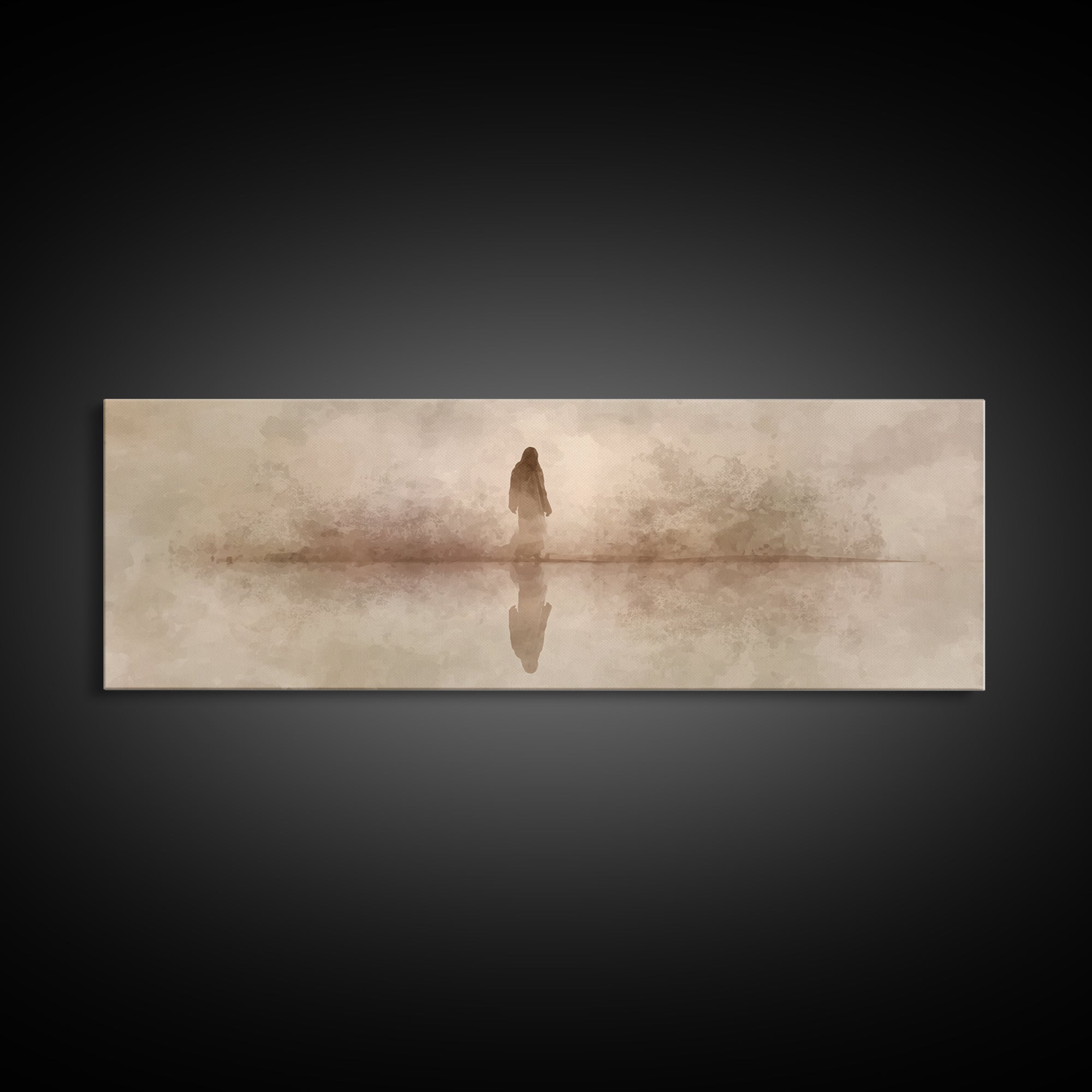 Steps Of Solace – Framed Canvas Print – Christian Wall Art – Panoramic Print – Jesus Art Canvas – Subtle Christian Art