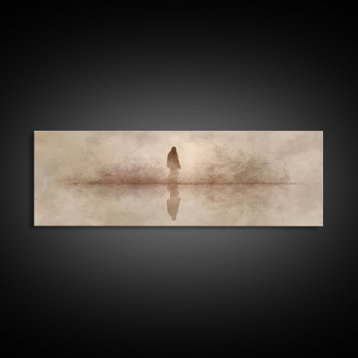Steps Of Solace – Framed Canvas Print – Christian Wall Art – Panoramic Print – Jesus Art Canvas – Subtle Christian Art