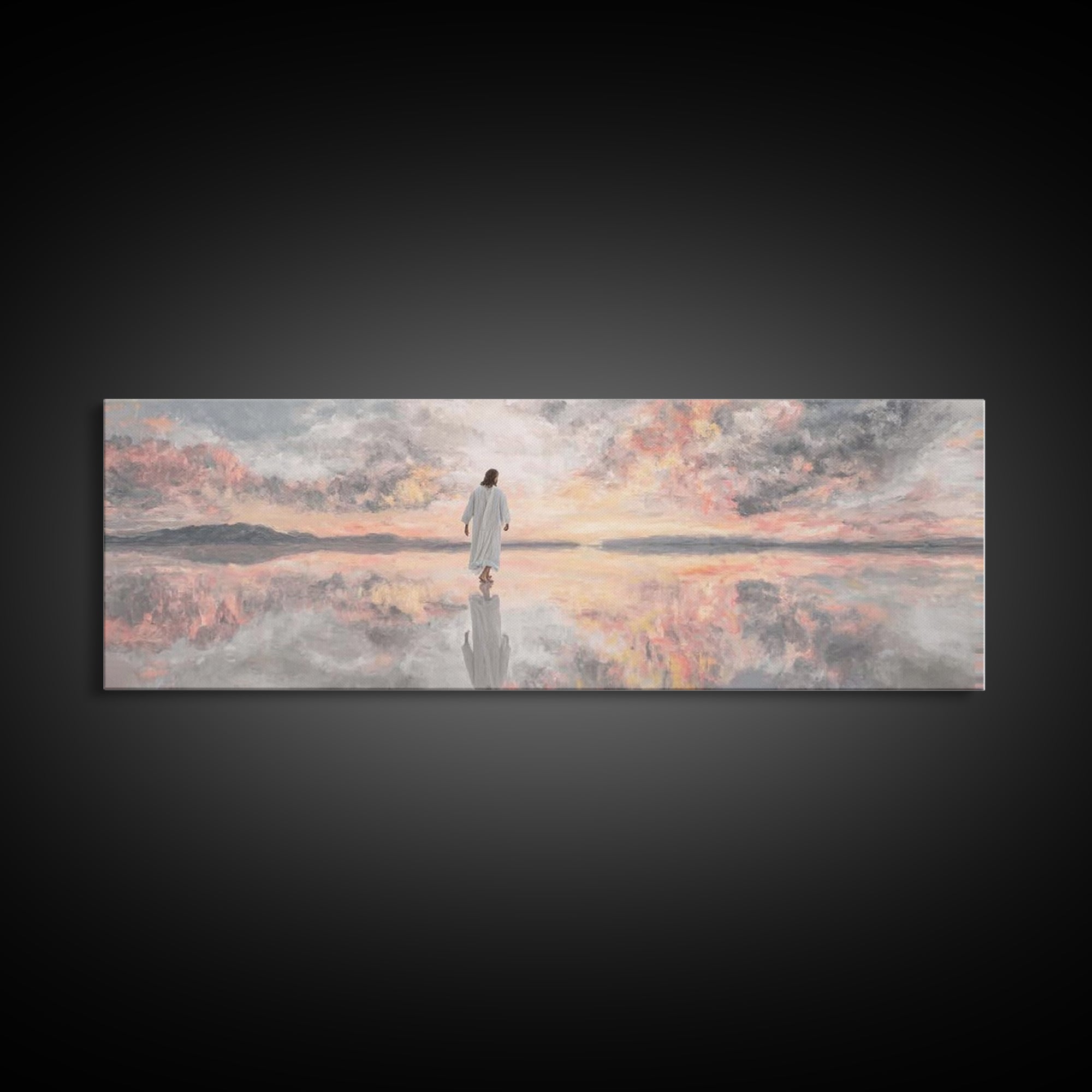 Dawn Of Hope | Framed Canvas Print | Christian Wall Art | Christian Art Canvas | Panoramic Art | Modern Christian Painting
