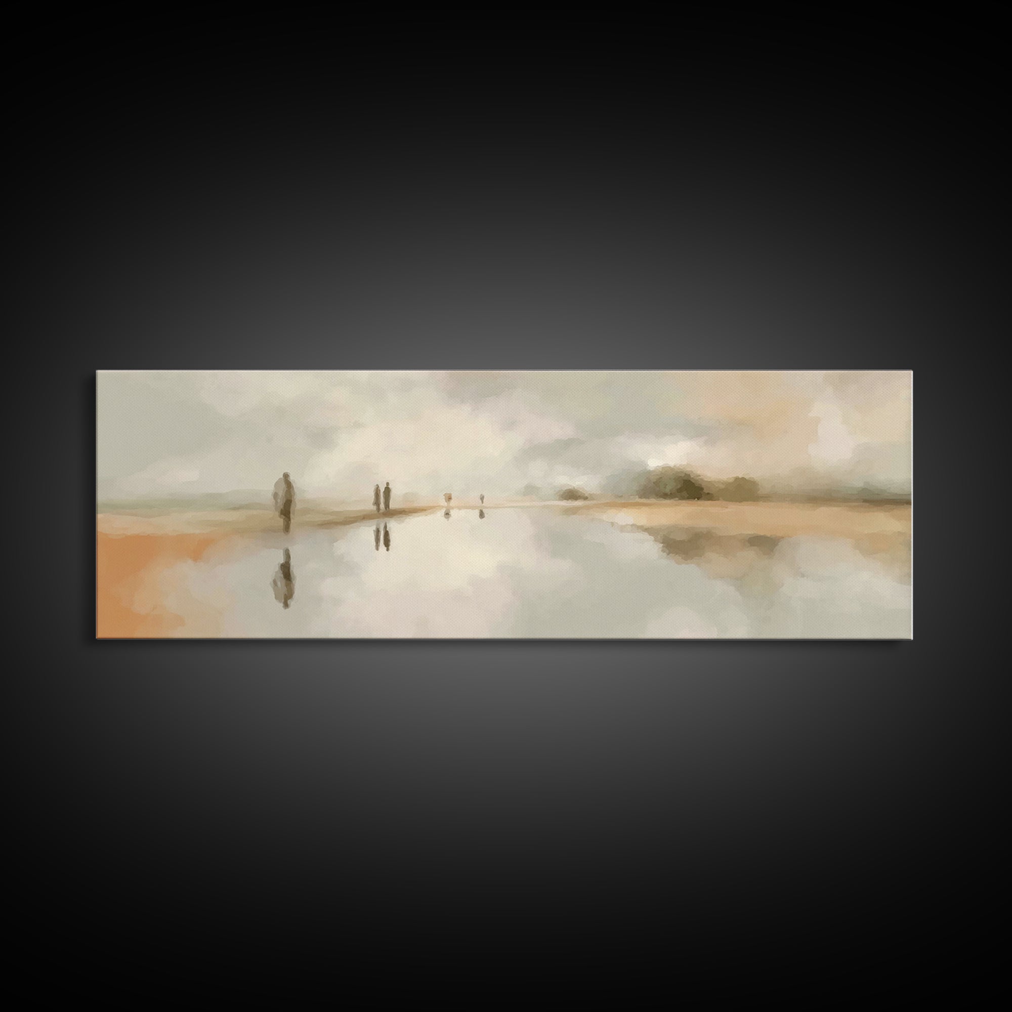 Guiding Shore Reflections – Framed Canvas Print – Christian Wall Art – Christian Art Canvas – Christmas Art – Panoramic Wall Art – Jesus Pa