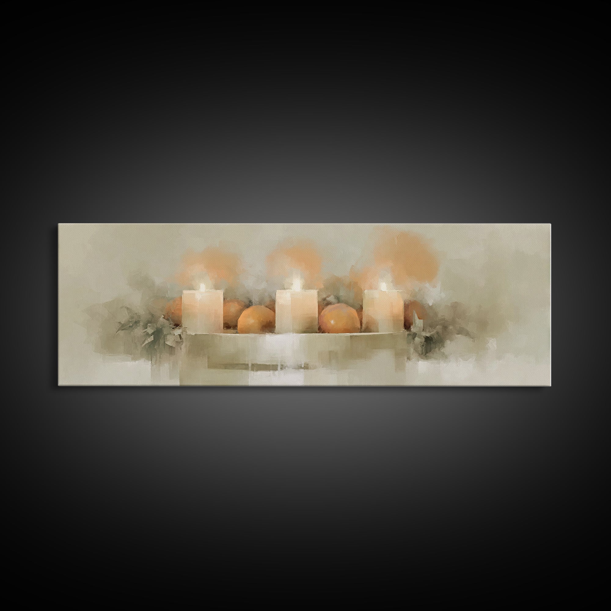 Holy Wreath, Framed Canvas Print, Christian Art Canvas, Panoramic Wall Art, Christian Christmas Art, Christian Wall Art