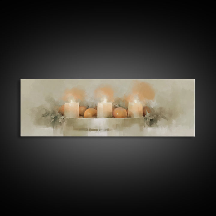 Holy Wreath, Framed Canvas Print, Christian Art Canvas, Panoramic Wall Art, Christian Christmas Art, Christian Wall Art