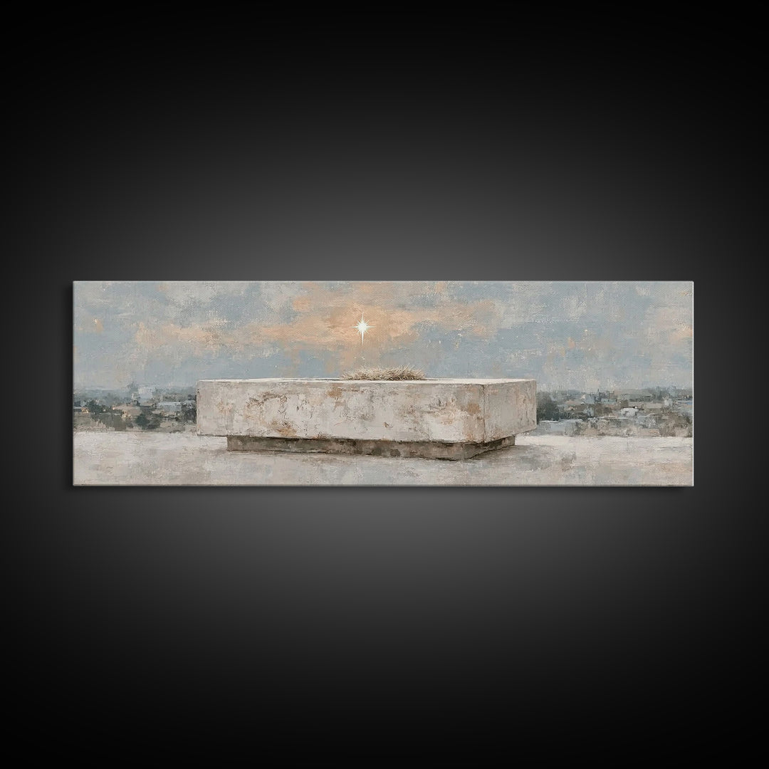 Star of Bethlehem Hope – Framed Canvas Print – Panoramic Art – Christian Wall Art – Christmas Art – Christian Art Canvas – Christian Christ