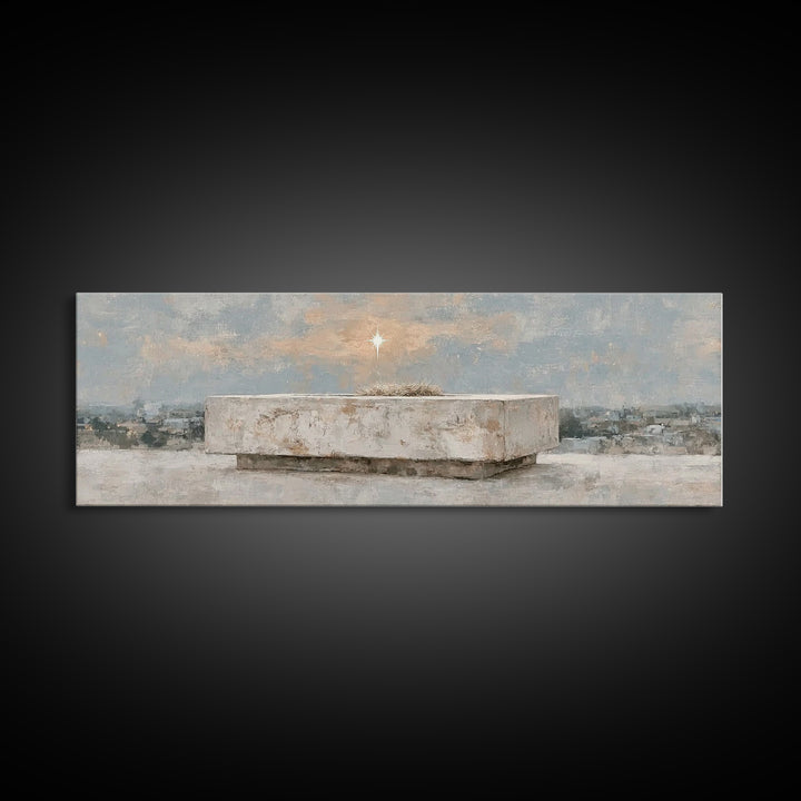 Star of Bethlehem Hope – Framed Canvas Print – Panoramic Art – Christian Wall Art – Christmas Art – Christian Art Canvas – Christian Christ