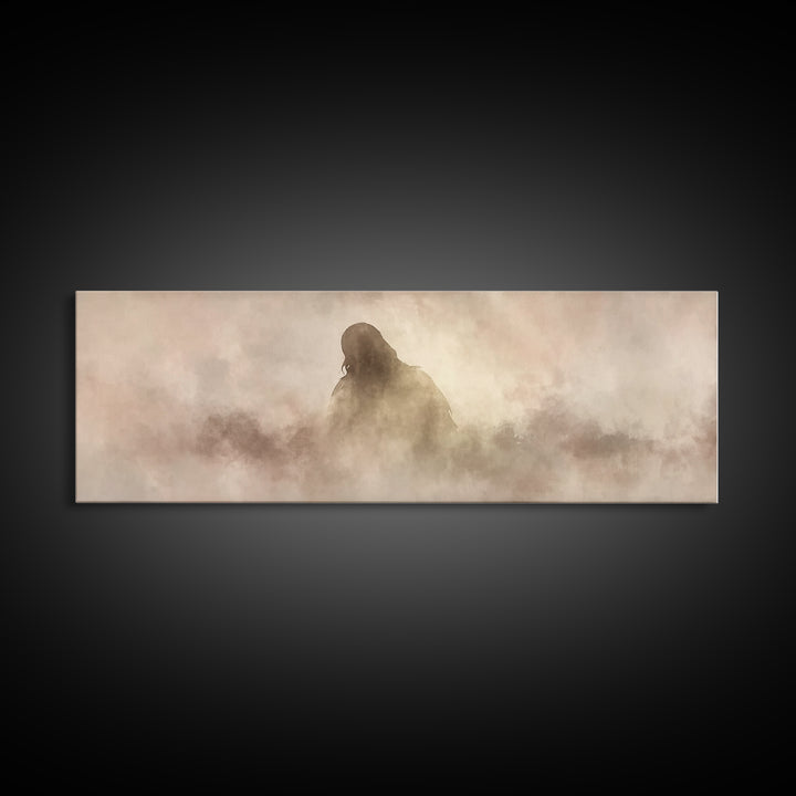 Veil Of Presence – Framed Canvas Print – Christian Art – Minimalist Christian Art – Subtle Christian Paintings – Panoramic Art – Christian