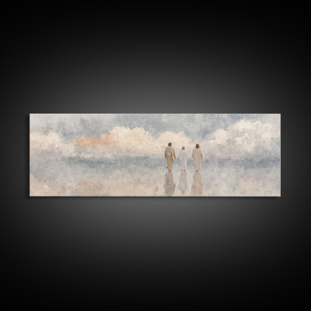 Heavenly Companions | Framed Canvas Print | Christian Art | Christian Art Canvas | Large Christian Painting | Panoramic Frame | Christian W