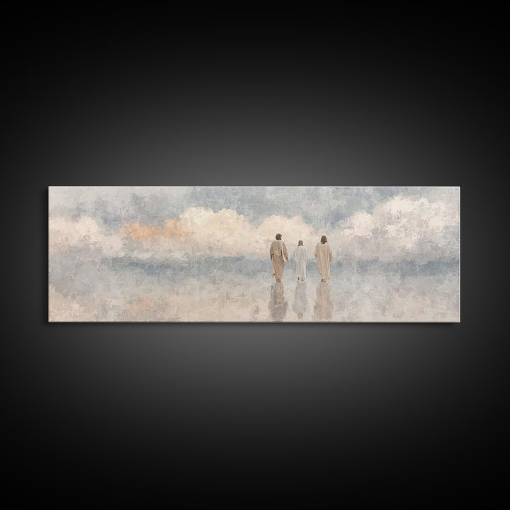Heavenly Companions | Framed Canvas Print | Christian Art | Christian Art Canvas | Large Christian Painting | Panoramic Frame | Christian W