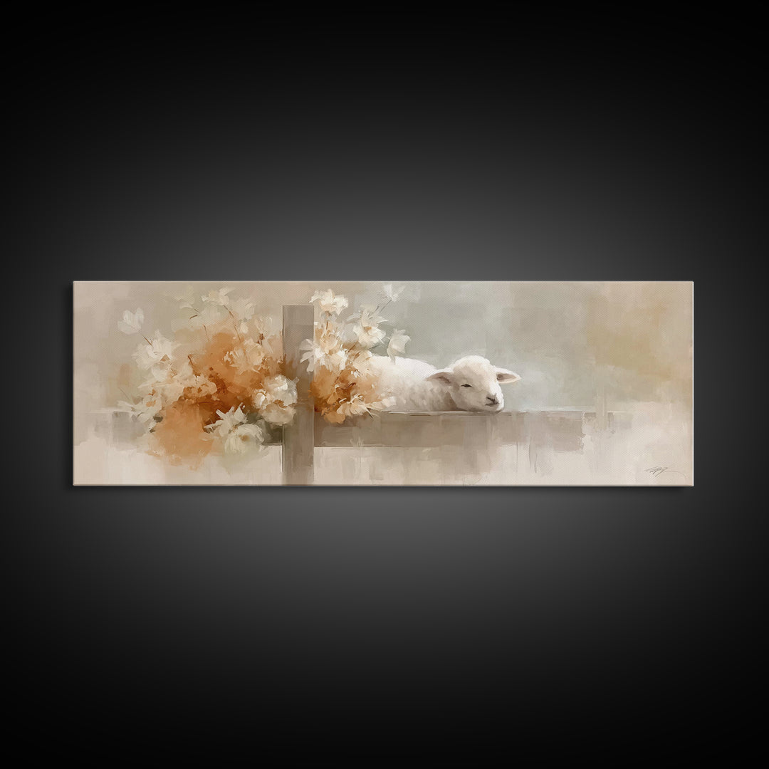 Blossoms Of Grace – Framed Canvas Print – Christian Wall Art – Panoramic Art – Christian Art Canvas – Christmas Art – Christian Decor