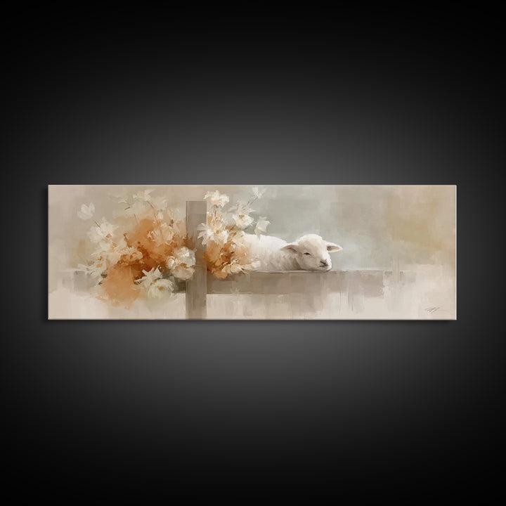 Blossoms Of Grace – Framed Canvas Print – Christian Wall Art – Panoramic Art – Christian Art Canvas – Christmas Art – Christian Decor