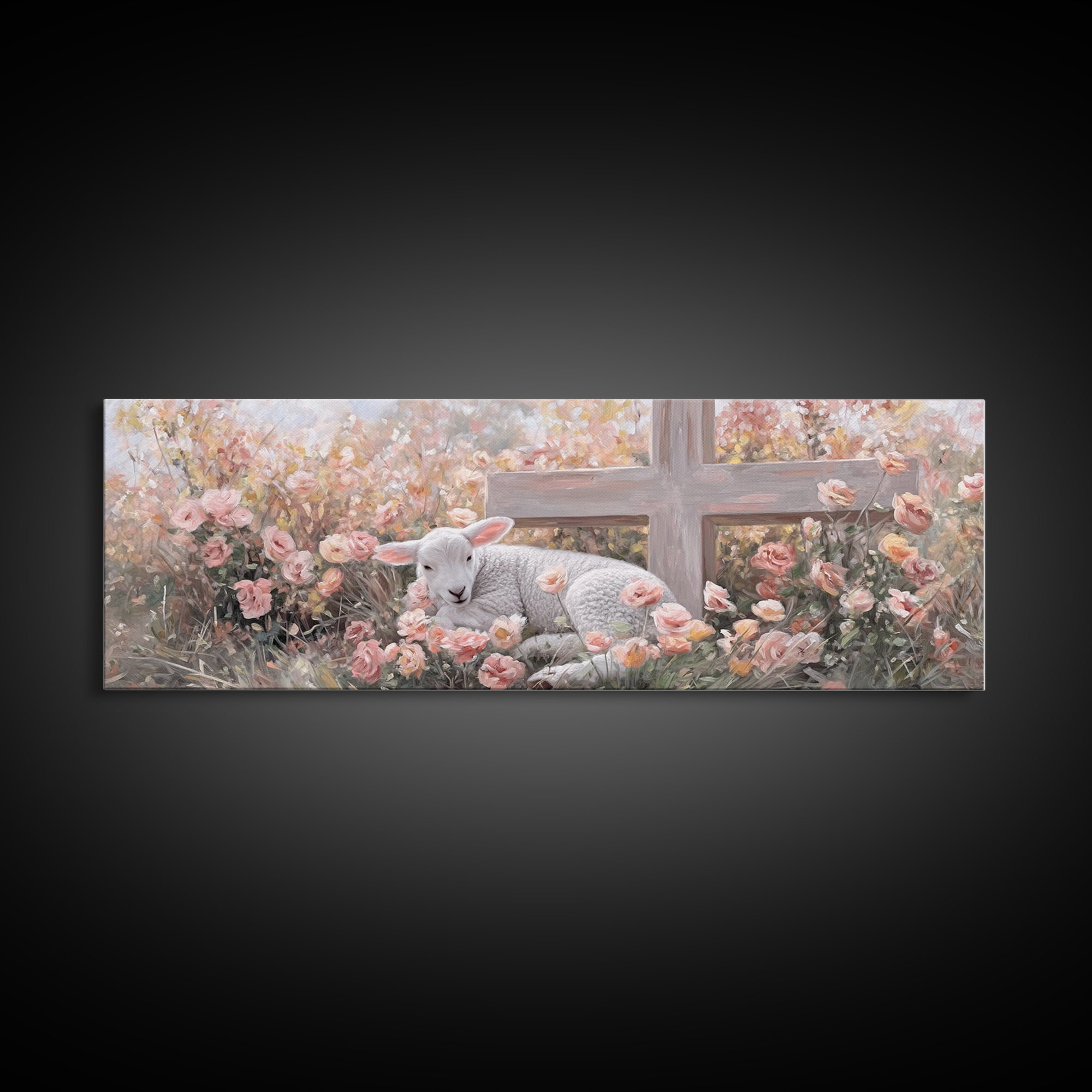 Field Of Promise – Framed Canvas Print – Christian Art Print – Panoramic Wall Art – Christian Christmas Art – Christian Decor For Home – Gi