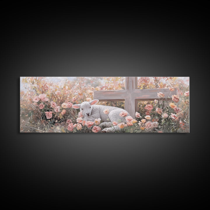 Field Of Promise – Framed Canvas Print – Christian Art Print – Panoramic Wall Art – Christian Christmas Art – Christian Decor For Home – Gi