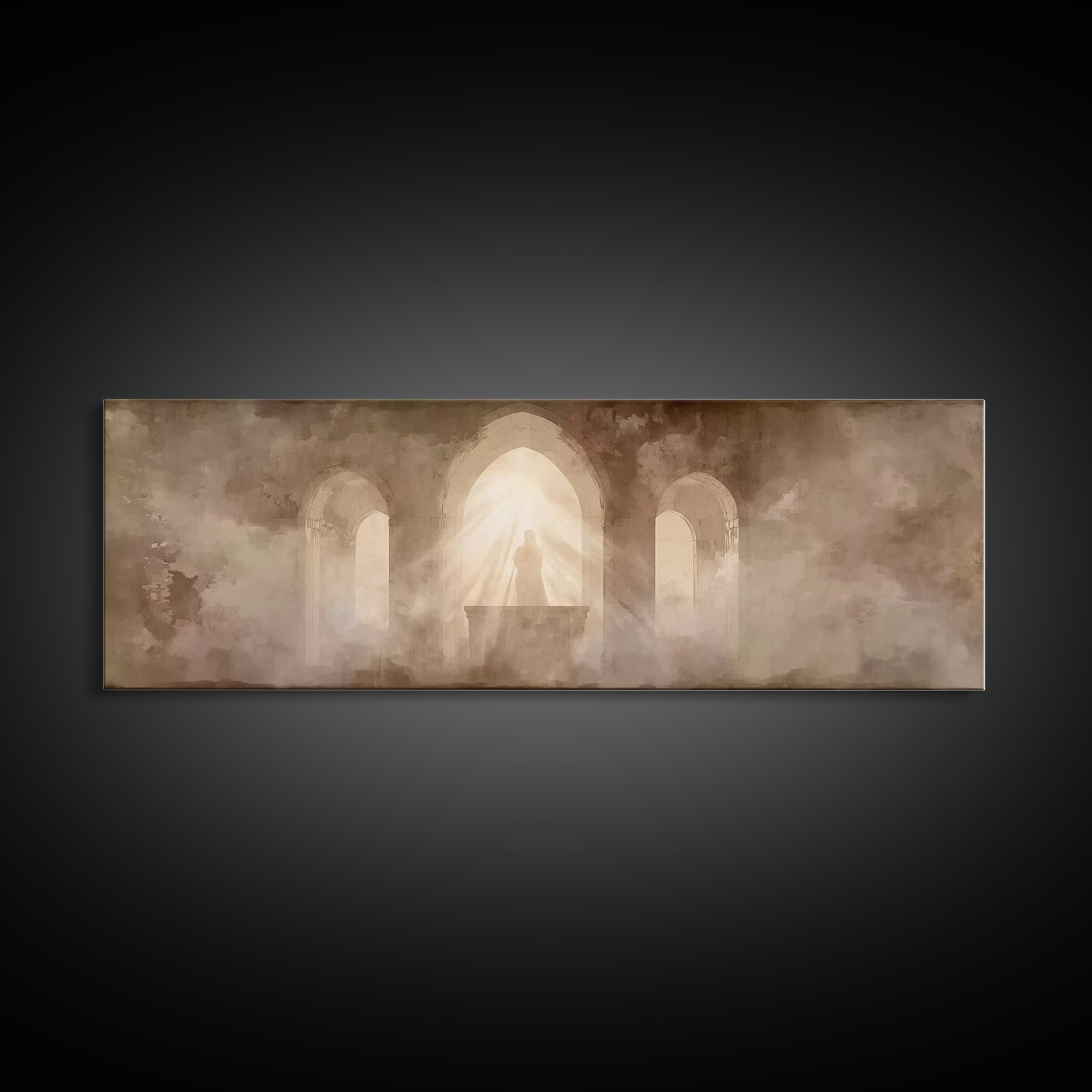 Sanctuary Light | Framed Canvas Print | Christian Wall Art | Christian Art Canvas | Jesus Painting | Panoramic Print | Christian Art