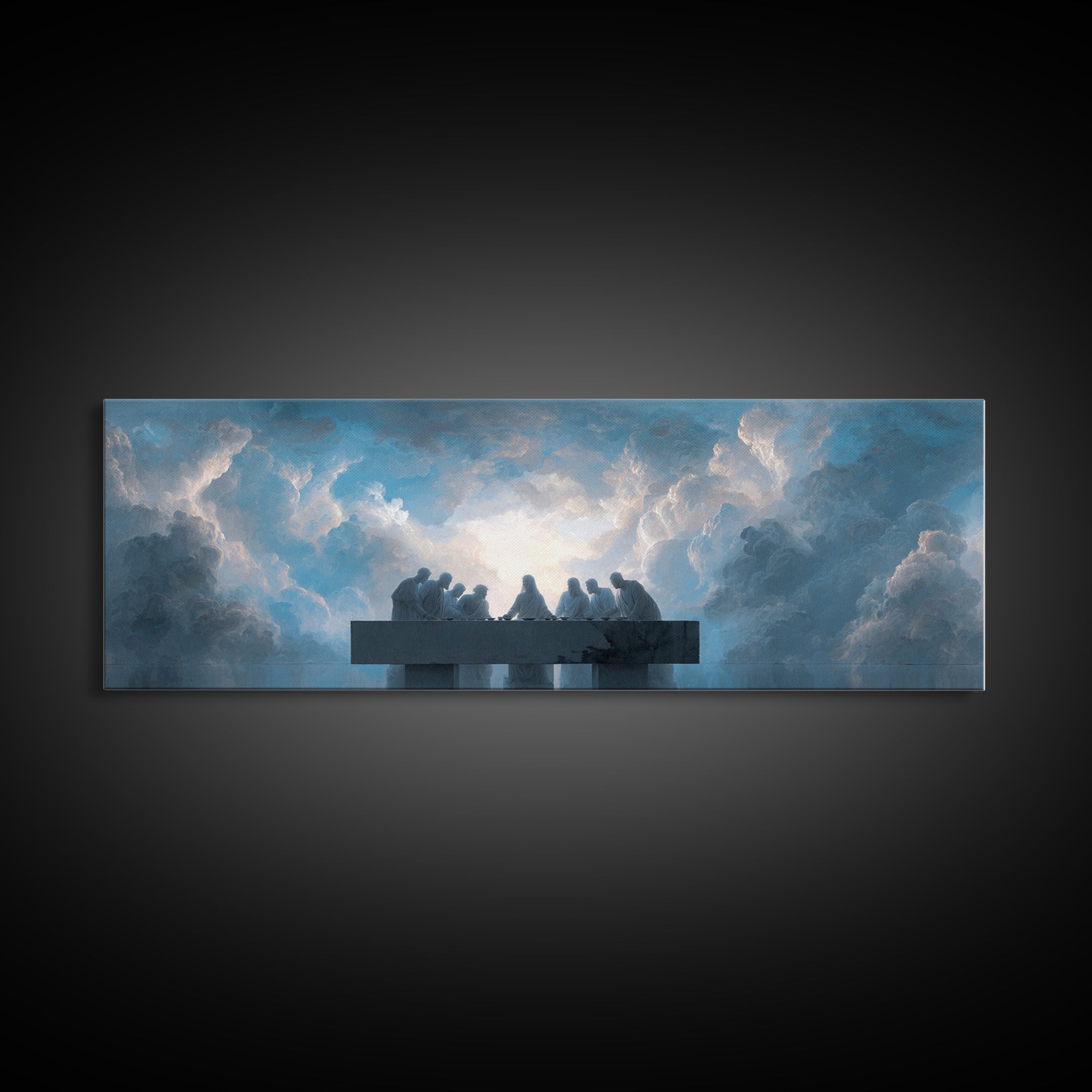 Heavenly Communion | Framed Canvas Print | Christian Art Canvas | Christian Wall Art | Panoramic Wall Art | Christian Christmas | Jesus Pai