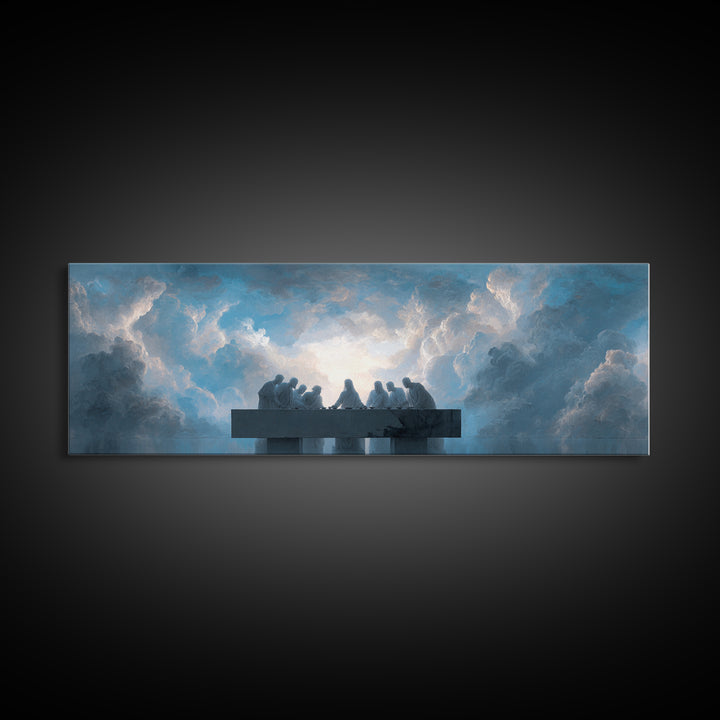 Heavenly Communion | Framed Canvas Print | Christian Art Canvas | Christian Wall Art | Panoramic Wall Art | Christian Christmas | Jesus Pai