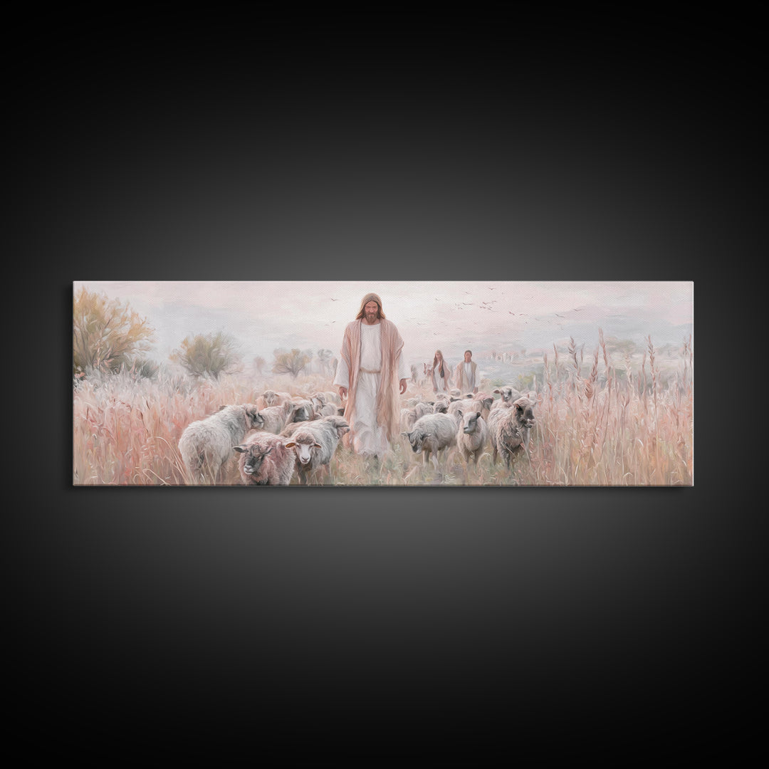 Sacred Quiet | Framed Canvas Print | Christian Wall Art | Panoramic Painting | Jesus Canvas Art | Christian Art Print | Christmas Art