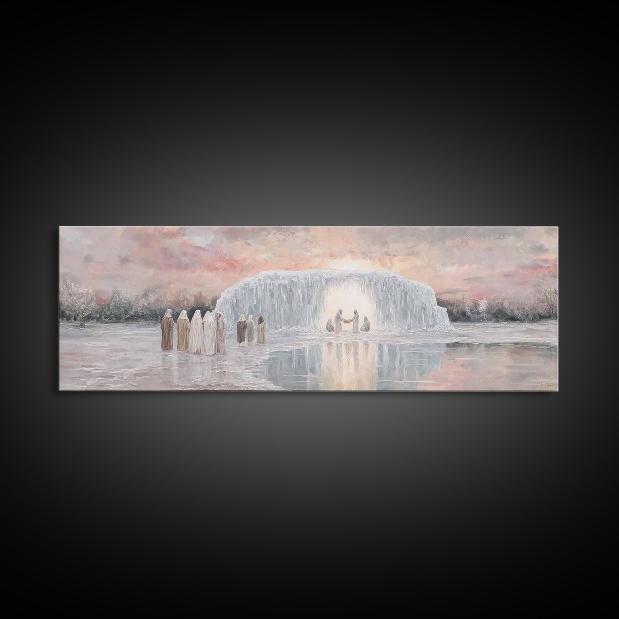 Radiant Birth Sky, Framed Canvas Print, Panoramic Art, Christian Christmas Art, Christian Wall Art, Christmas Art Prints, Christian Art Can