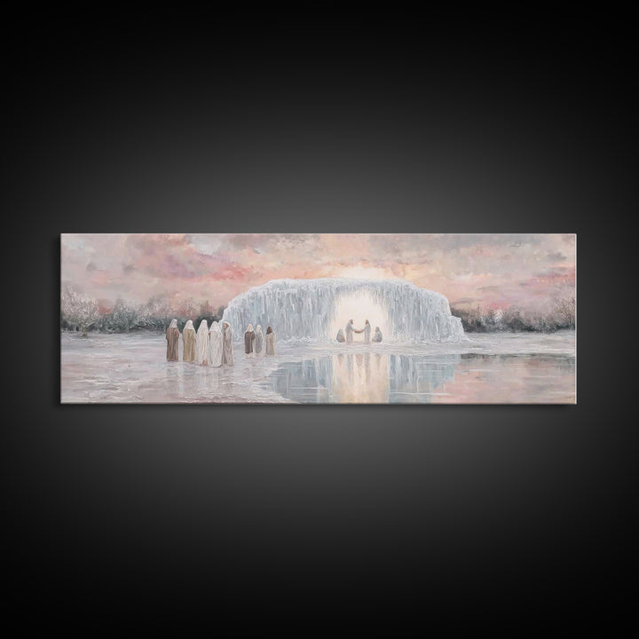 Radiant Birth Sky, Framed Canvas Print, Panoramic Art, Christian Christmas Art, Christian Wall Art, Christmas Art Prints, Christian Art Can
