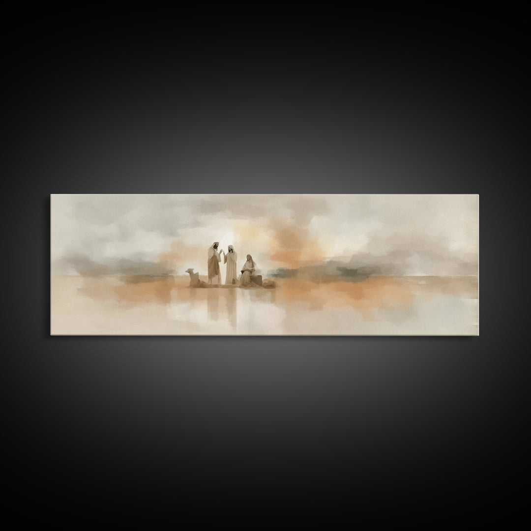Quiet Desert Teachings – Framed Canvas Print – Christian Art Canvas – Modern Christian Art – Jesus Painting – Panoramic Art – Christian Wal