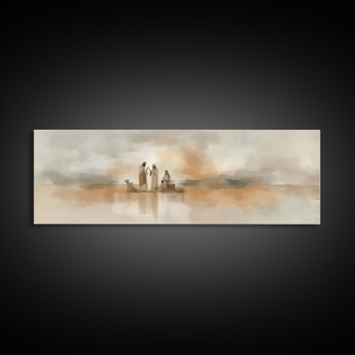 Quiet Desert Teachings – Framed Canvas Print – Christian Art Canvas – Modern Christian Art – Jesus Painting – Panoramic Art – Christian Wal