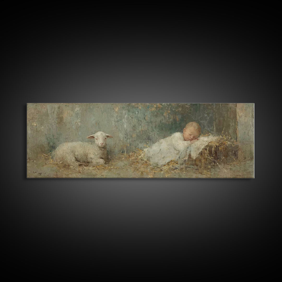 Heavenly Shore Star, Framed Canvas Print, Christian Art Canvas, Panoramic Art, Christmas Art Prints, Christian Wall Art, Jesus Christmas Ar