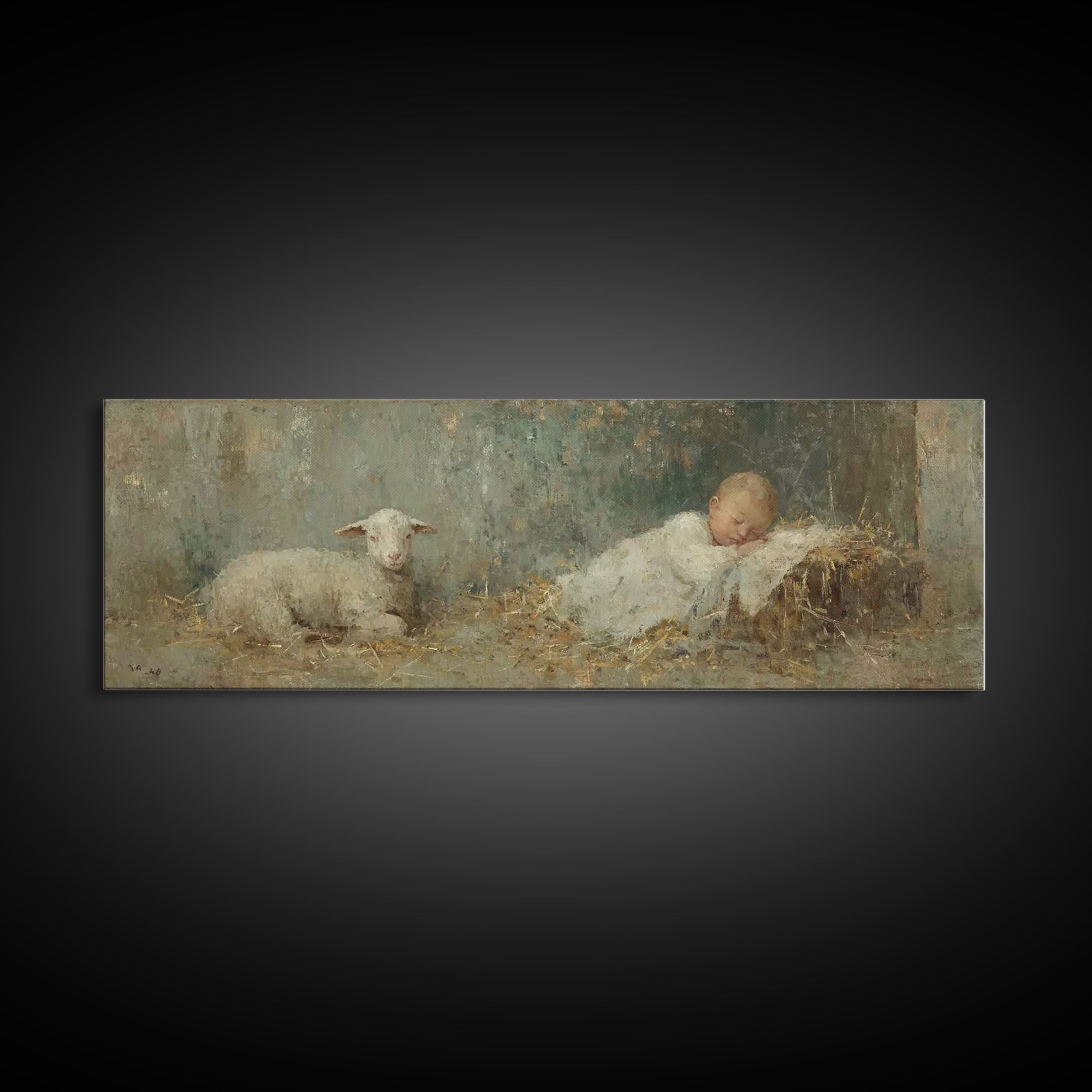 Heavenly Shore Star, Framed Canvas Print, Christian Art Canvas, Panoramic Art, Christmas Art Prints, Christian Wall Art, Jesus Christmas Ar