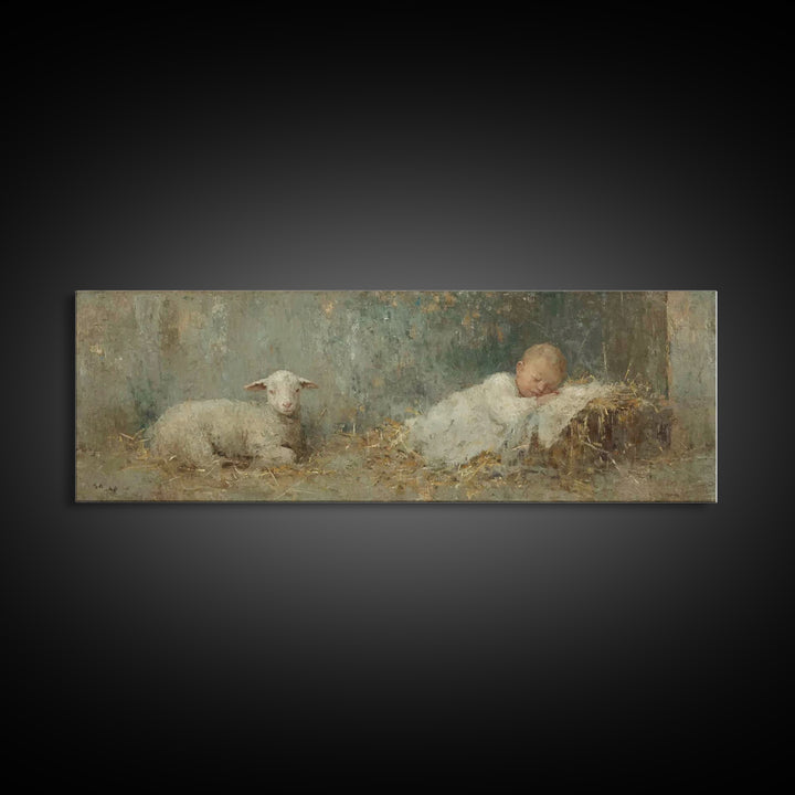 Heavenly Shore Star, Framed Canvas Print, Christian Art Canvas, Panoramic Art, Christmas Art Prints, Christian Wall Art, Jesus Christmas Ar
