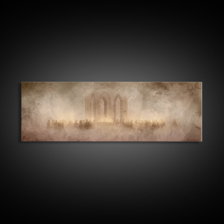 Sanctuary Of Glory – Framed Canvas Print – Christmas Art – Panoramic Art – Christian Wall Art – Christian Art Canvas – Christian Christmas