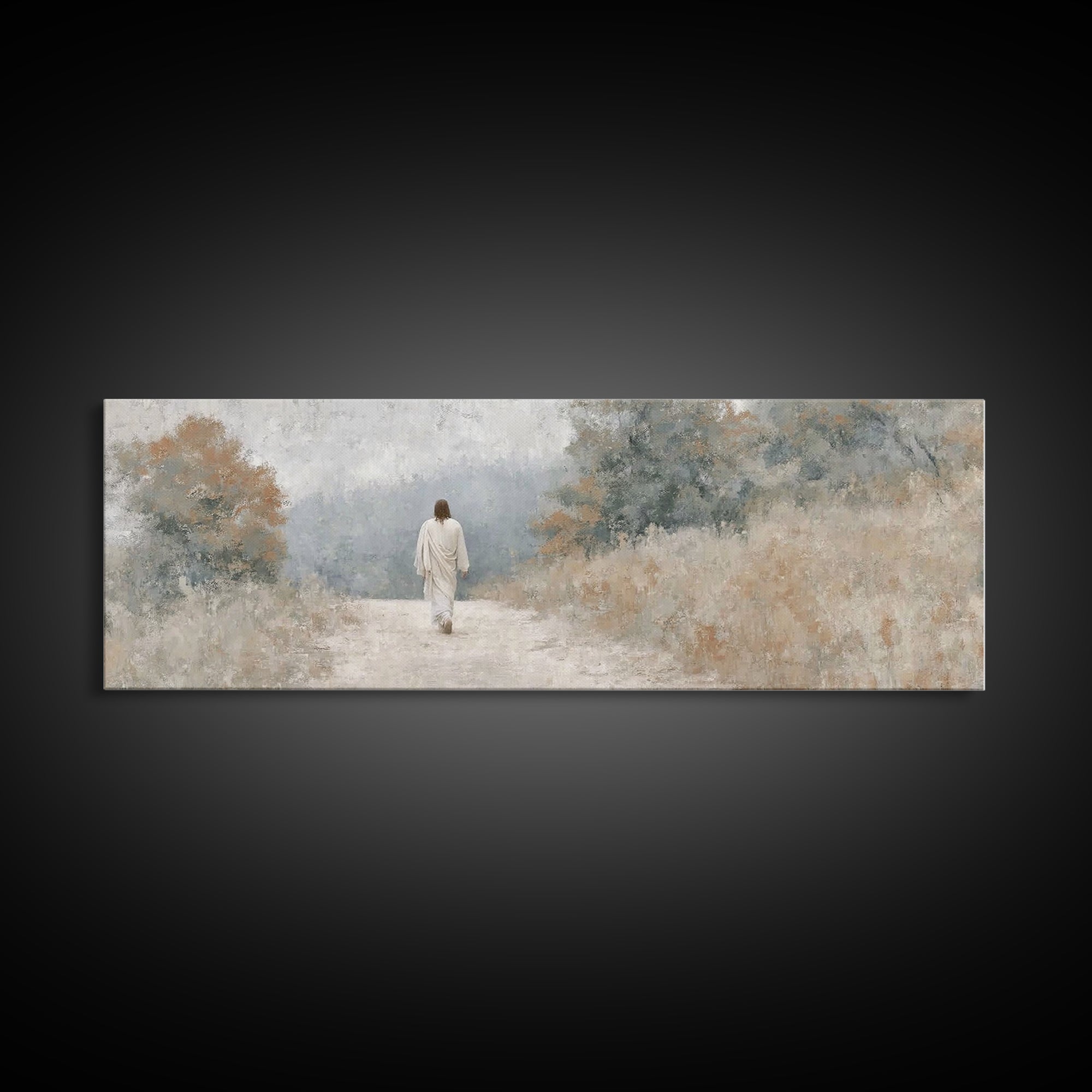 Light Of The Savior, Framed Canvas Print, Panoramic Wall Art, Christian Art Canvas, Jesus Painting, Christian Art, Unique Christian Art